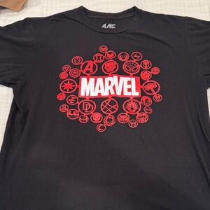 Marvel Black Tee with Red Iconic Design